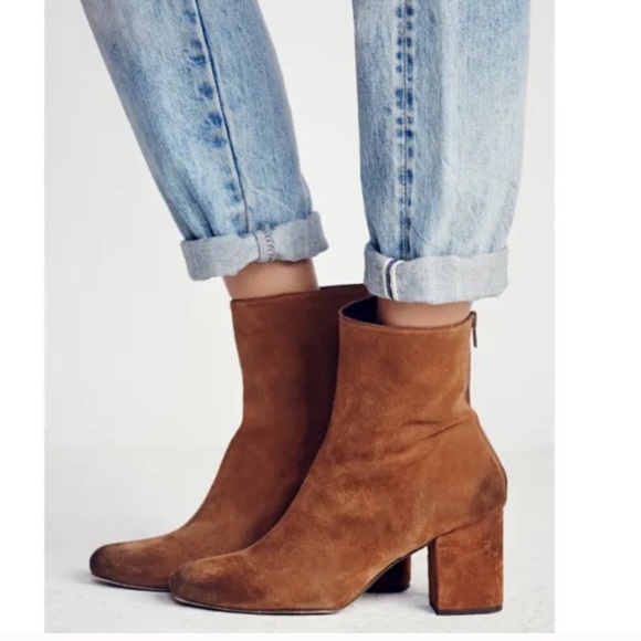 Free People Shoes - Free People | Suede Block Heel Ankle Boots Size 38